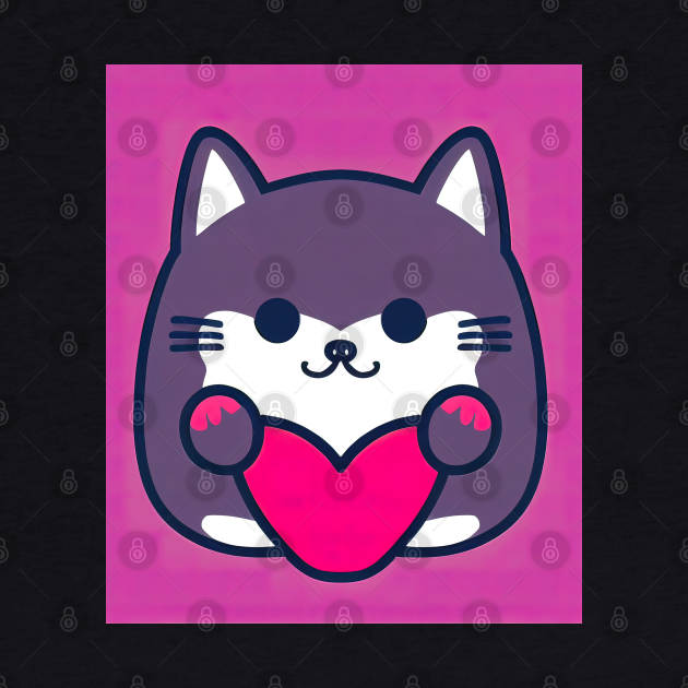 Cartoon cat character icon logo by DyeruArt